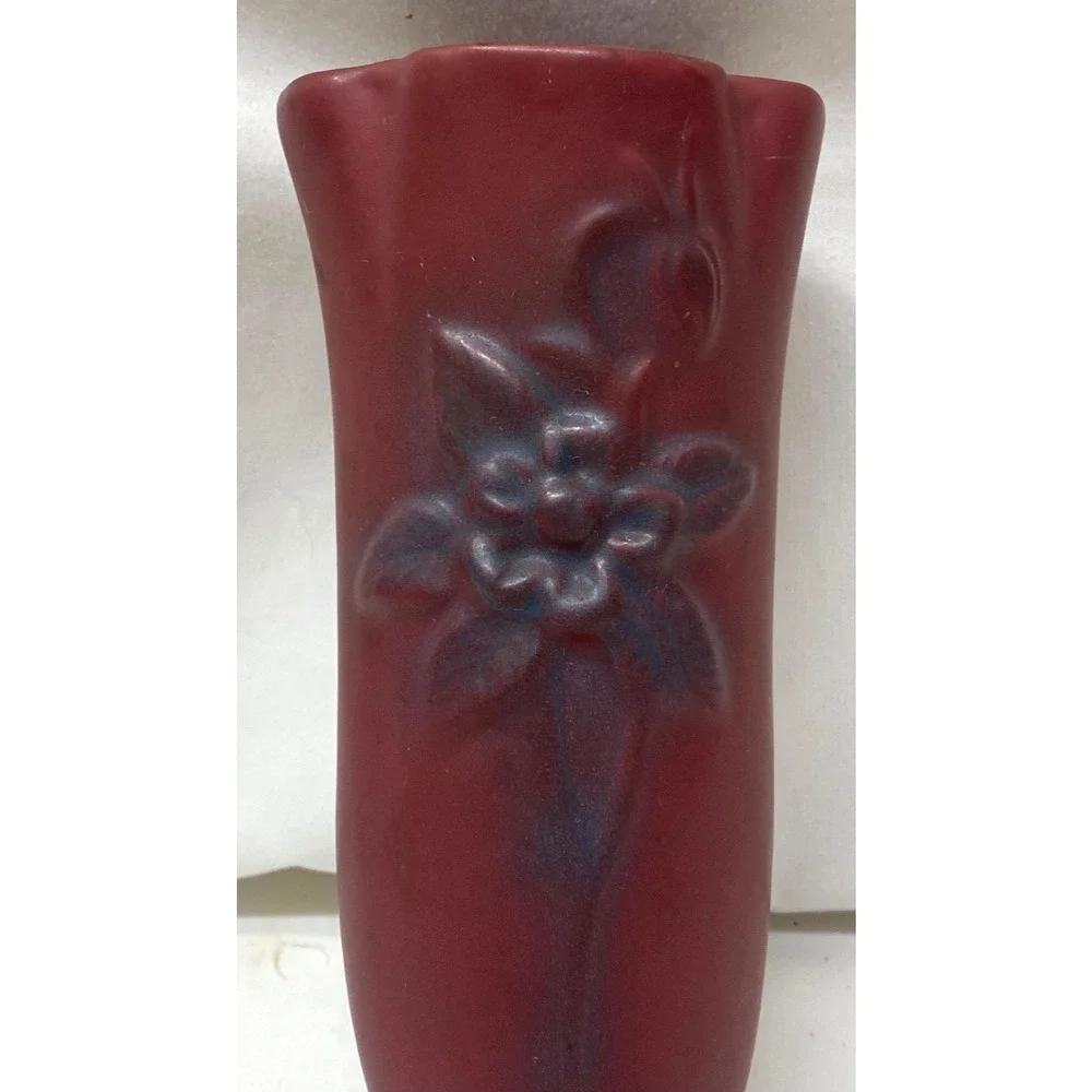 Van Briggle Pottery Persian Rose Columbine Vase 8